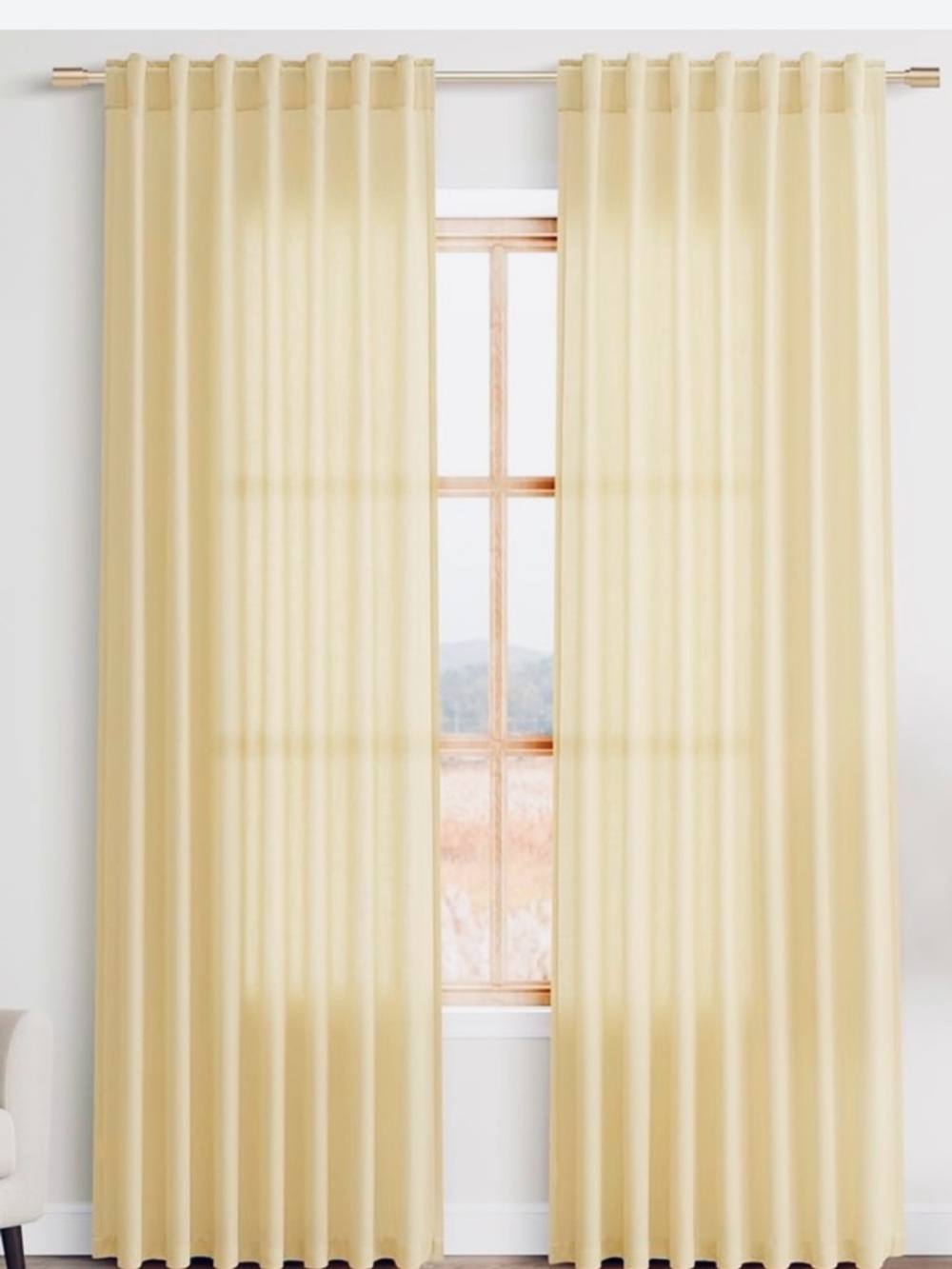 IKEA Light Cream Grommet Top Curtains - Pair